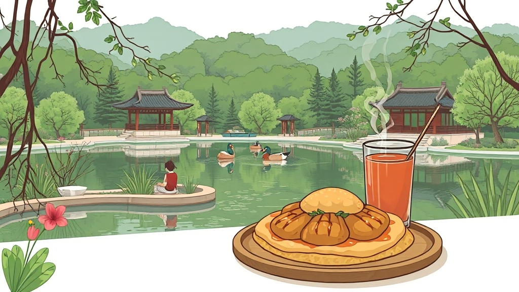 화담숲 맛집 정보 (illustration 스타일)
