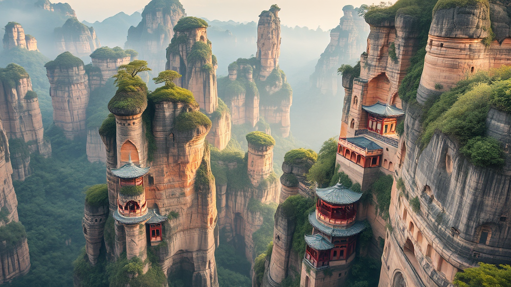 장가계 패키지 여행 개요 (realistic 스타일)