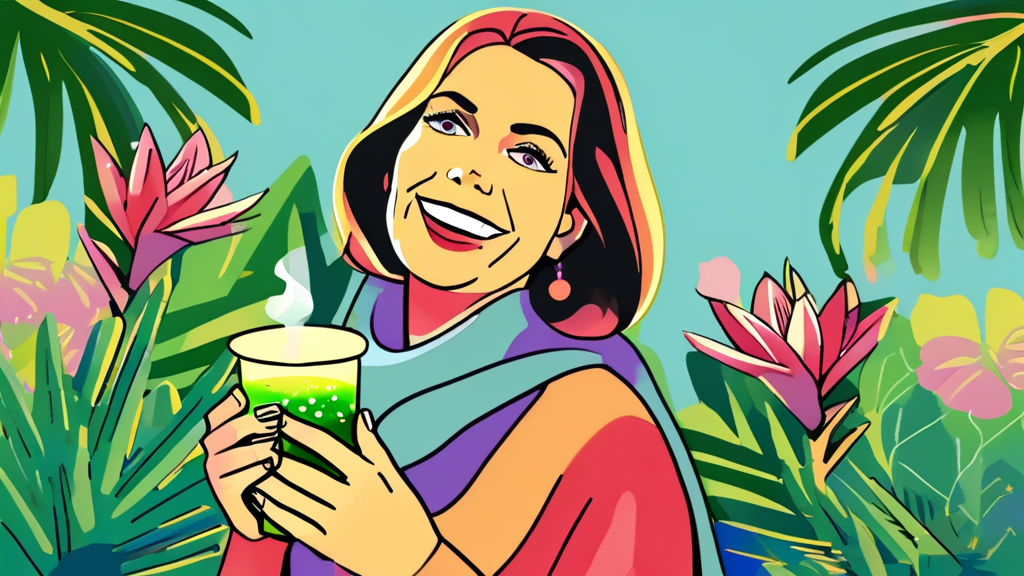 몸에 좋다는 칡즙, 어떤 효능이 있을까요? (cartoon 스타일)