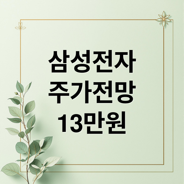 삼성전자
주가전망
13만원 (삼성전자 주가 13만원 전망)