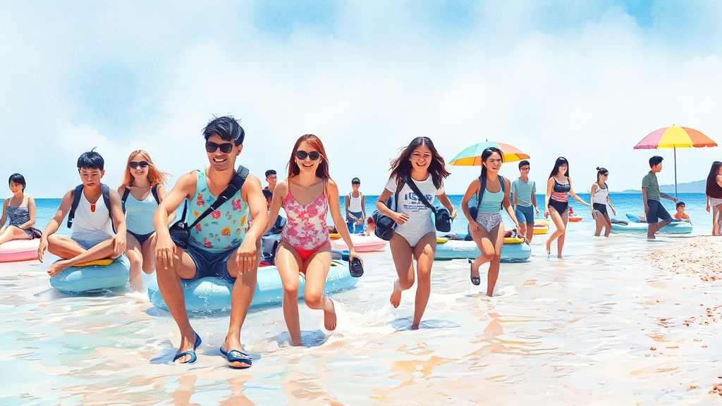 물놀이 필수 준비물 (watercolor 스타일)