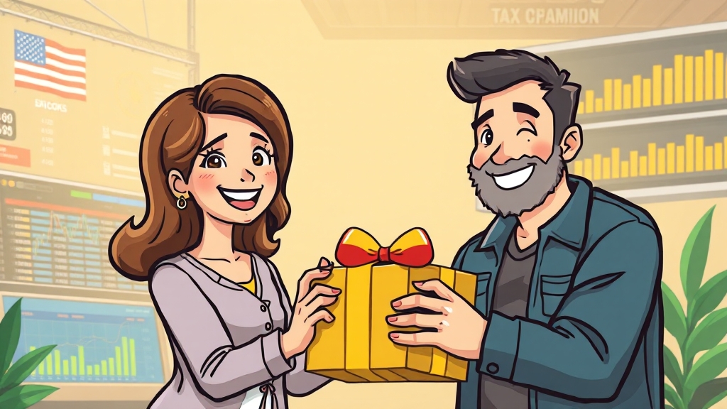 증여세 계산 방법: 주가 및 환율 기준 (cartoon 스타일)