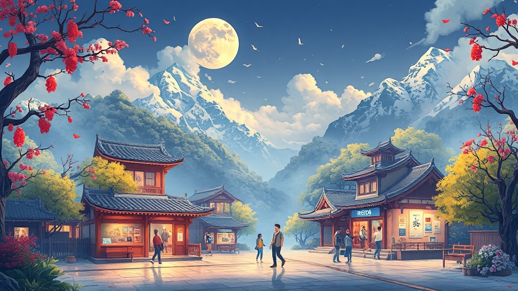 시월 빌리지 집중 탐구 (illustration 스타일)