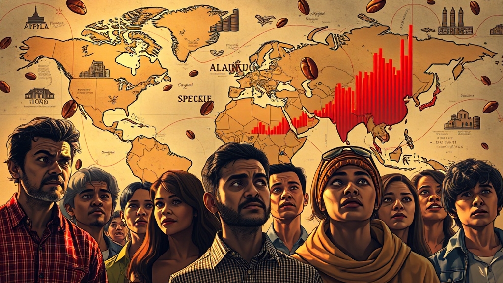 커피 가격 급등, 구조적 문제 분석 (realistic 스타일)