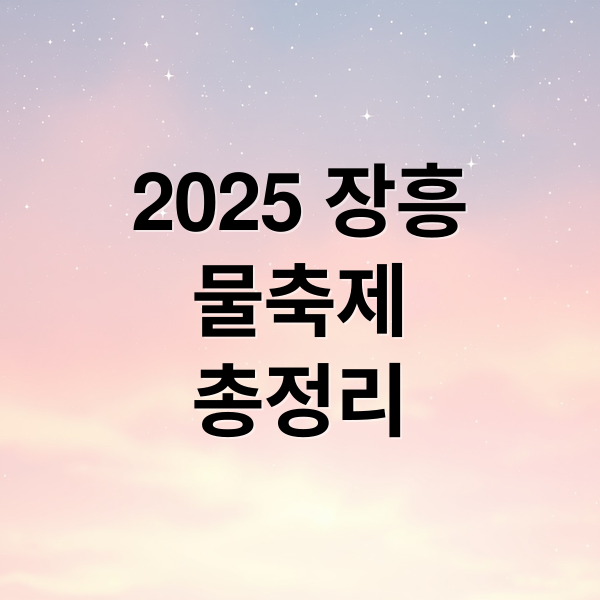 물축제 준비물 체크리스트