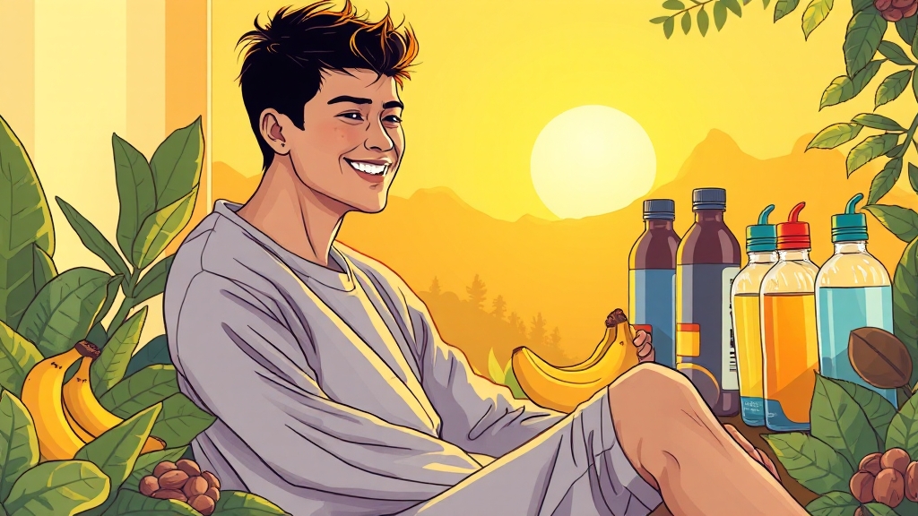 수분 & 전해질, 균형이 중요! (illustration 스타일)