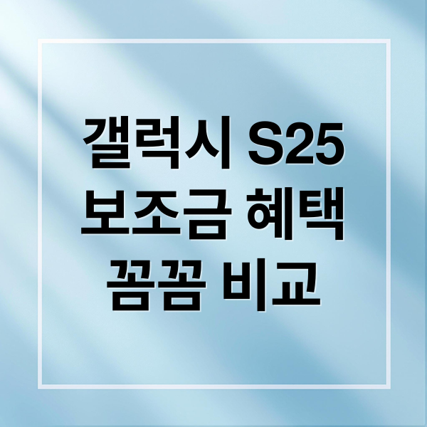 갤럭시 S25
보조금 혜택
꼼꼼 비교 (갤럭시 S25 정부지원)