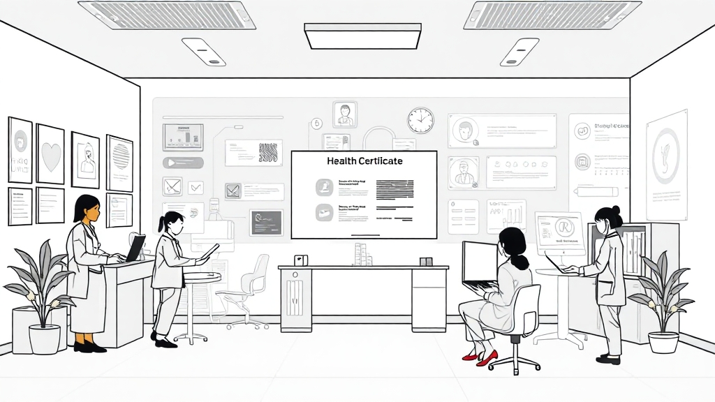 보건증, 어디서 발급받나요? (illustration 스타일)