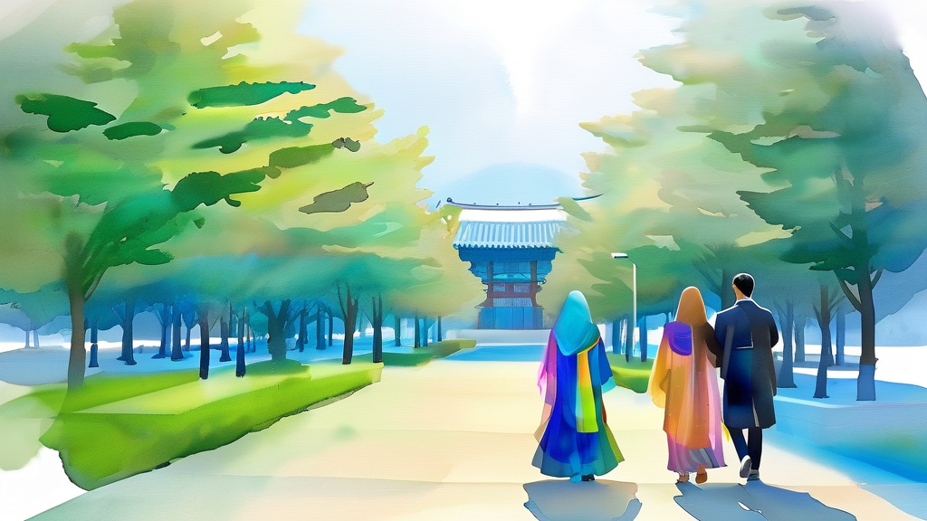 유학생 유치 확대를 위한 정책 방향 (watercolor 스타일)