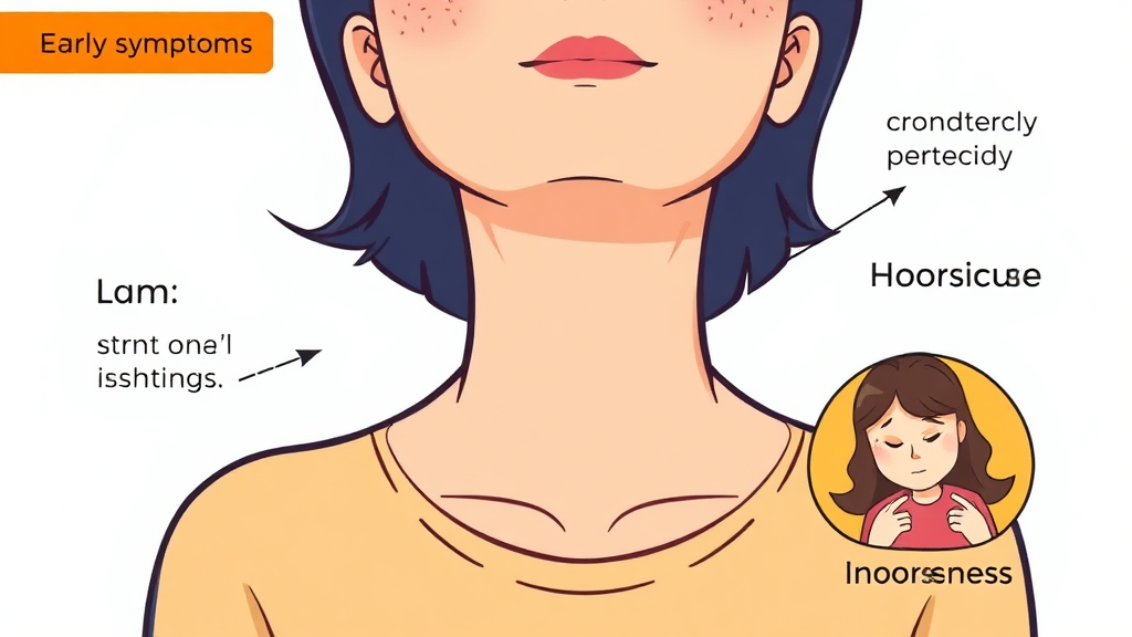 갑상선암 진단 과정과 초기 증상 (cartoon 스타일)