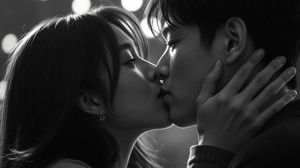 키스신 비하인드: 촬영 에피소드 및 소감 (realistic 스타일)