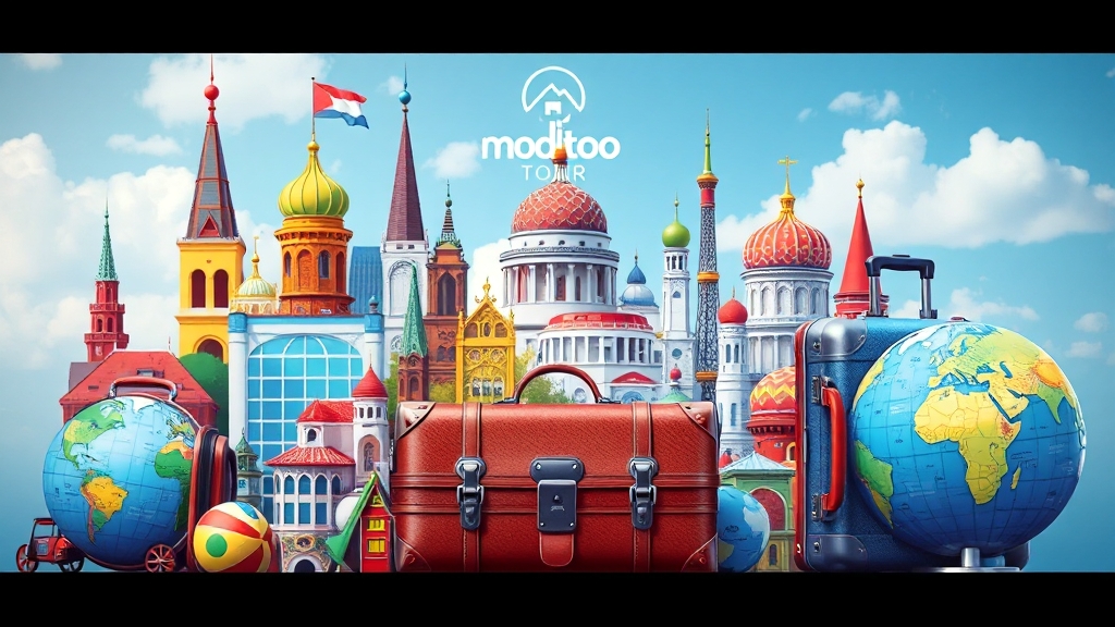 다양한 여행 상품 종류 (realistic 스타일)