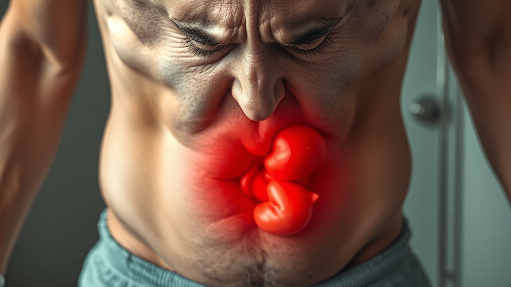 탈장, 왜 위험할까요? (realistic 스타일)