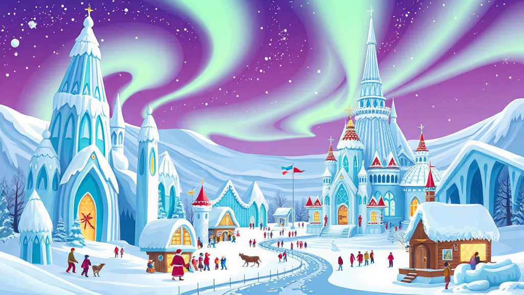 특별한 겨울 경험: 해외 겨울 축제 추천 (cartoon 스타일)