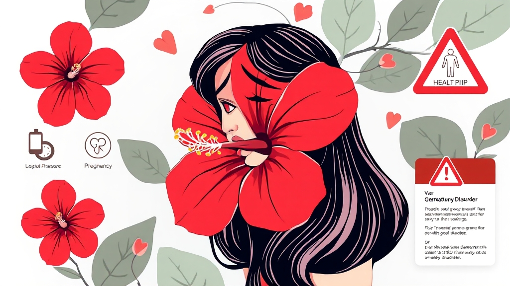 히비스커스 부작용 및 대처법 (illustration 스타일)