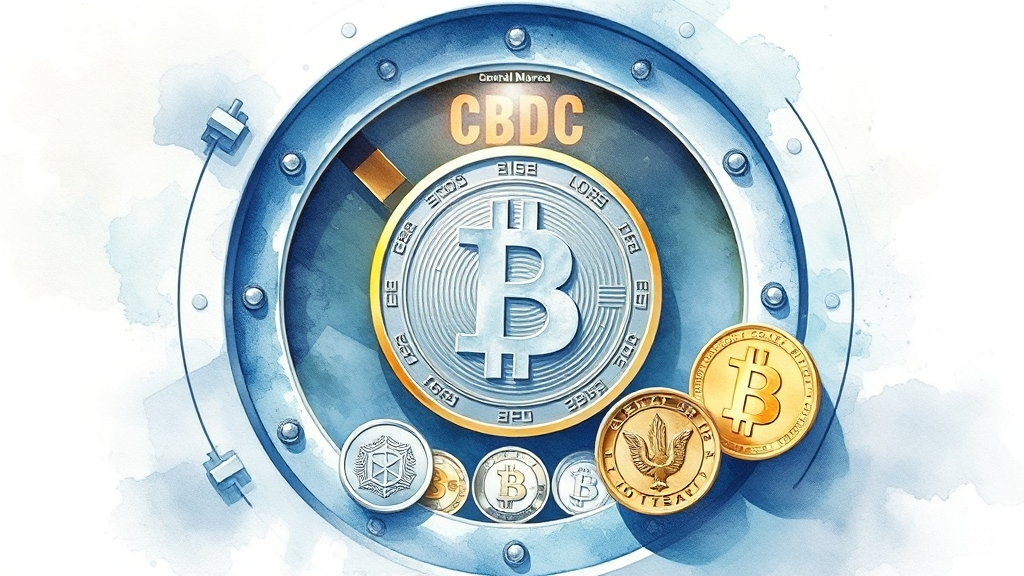 스테이블코인 vs CBDC, 뭐가 다를까? (watercolor 스타일)