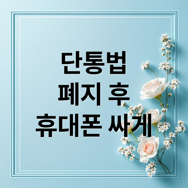 단통법폐지 후휴대폰 싸게 (단통법 폐지 휴대폰 성지)