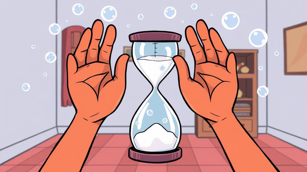 노로바이러스 예방 습관 (cartoon 스타일)