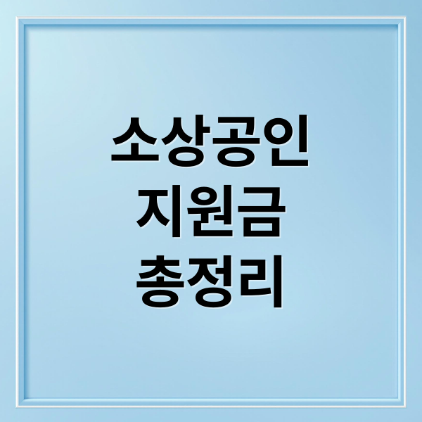 소상공인
지원금
총정리 (소상공인지원금)