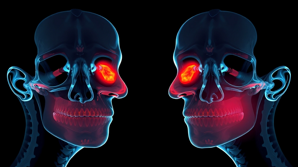 부비동염 vs 부비동암 (illustration 스타일)