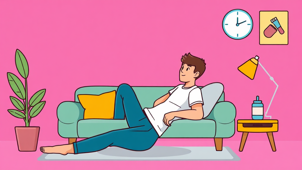 몸 뻐근할 때 근육 이완법: 마사지, 찜질, 스트레칭 총정리 7 일상 속 통증 관리: 생활 습관 개선과 예방법 (cartoon 스타일)