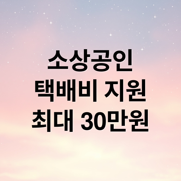 소상공인
택배비 지원
최대 30만원 (소상공인 택배비 지원사업)