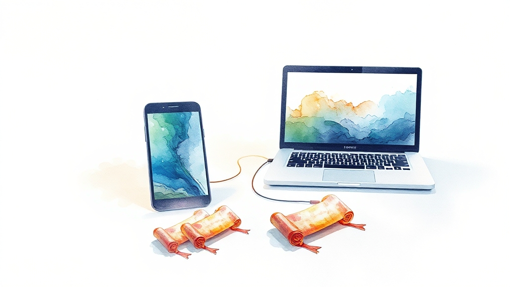 스마트폰 인증서 PC로 가져오기 (watercolor 스타일)