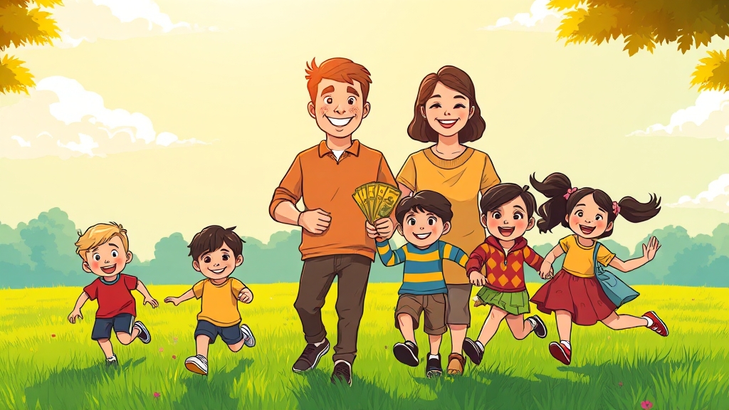 근로장려금과 자녀장려금, 함께 신청! (cartoon 스타일)