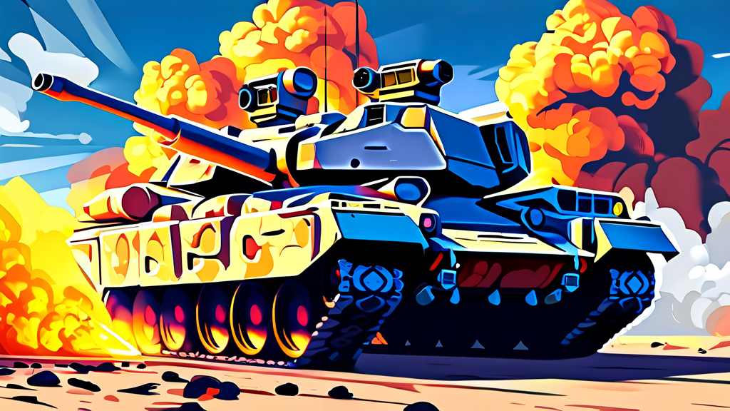 K9 자주포의 압도적인 화력 (cartoon 스타일)