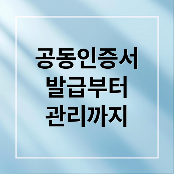 공동인증서
발급부터
관리까지 (공동인증서 발급 가이드)
