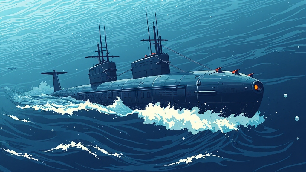 핵잠수함 도입의 전략적 의미 (illustration 스타일)