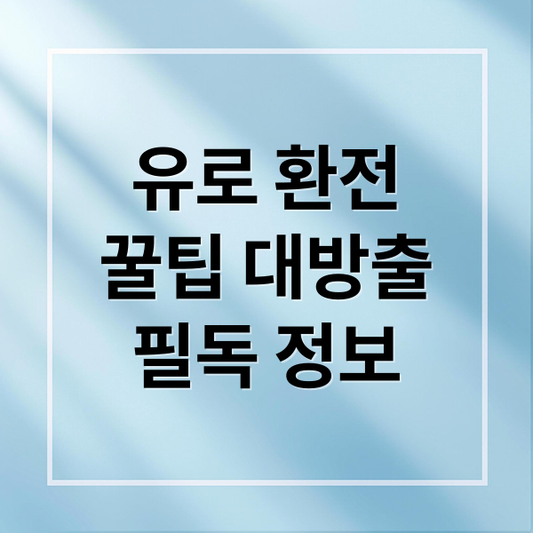 유로 환전
꿀팁 대방출
필독 정보 (유로화 환전 싸게 하는 법 은행 추천)