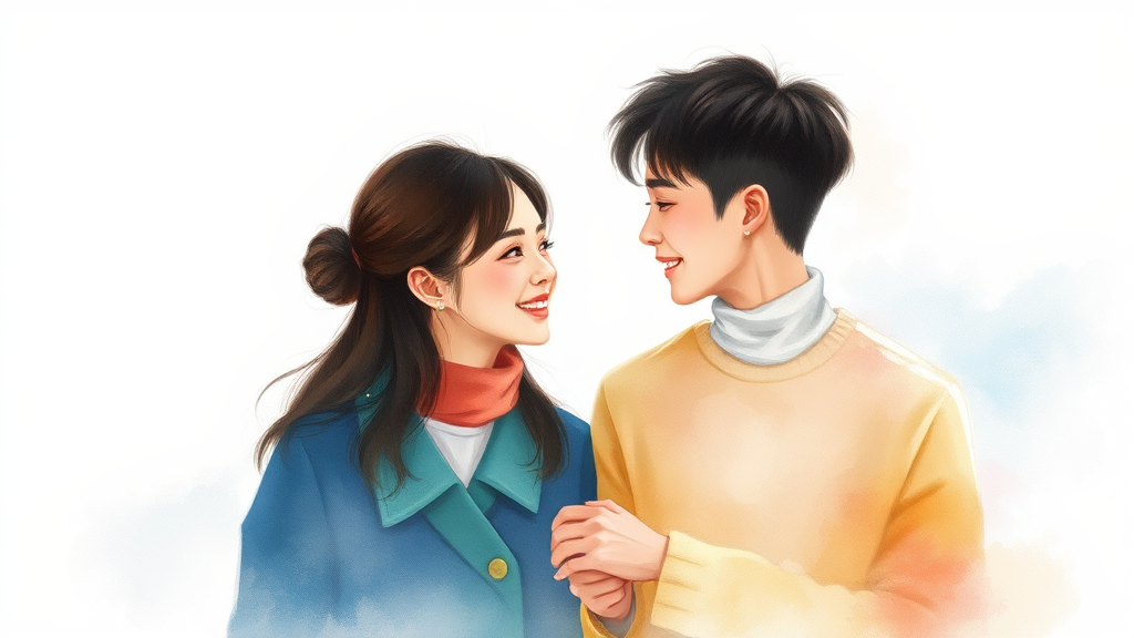 열애 관련 반응: 대중의 반응 및 평가 (watercolor 스타일)
