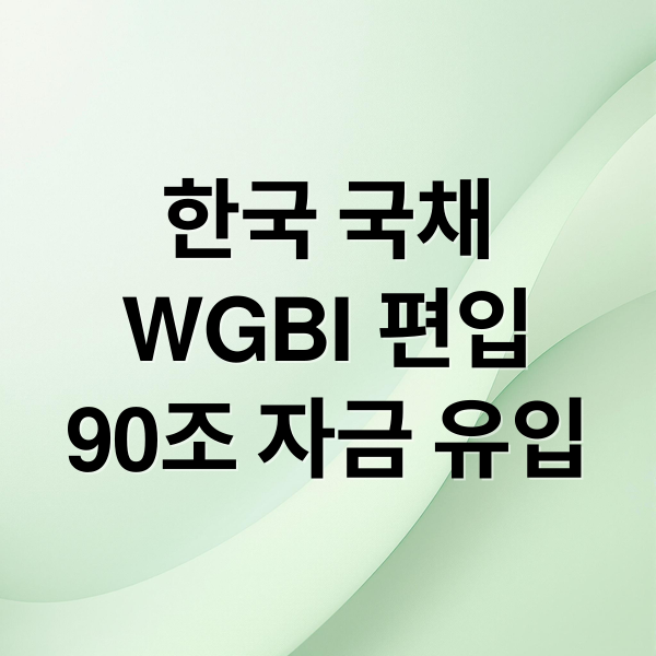 한국 국채 WGBI 편입: 90조 자금 유입, 금리·환율 영향 분석 2 한국 국채
WGBI 편입
90조 자금 유입 (한국 국채 WGBI 편입 90조)