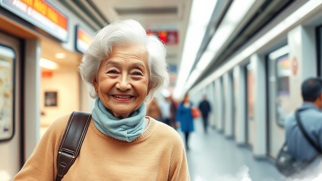 도심형 실버타운 주요 장점 (watercolor 스타일)