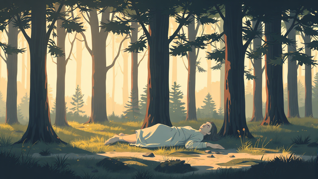 수목장: 자연으로 돌아가는 평온함 (illustration 스타일)