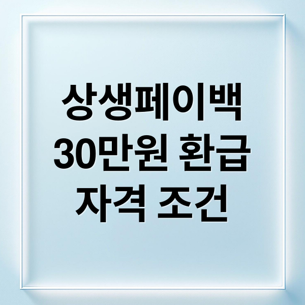 상생페이백
30만원 환급
자격 조건 (상생페이백 신청 방법 기간 자격)