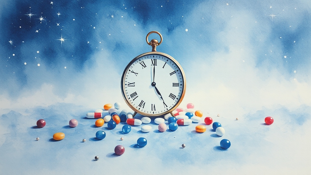 멜라토닌, 다양한 건강 효과 (watercolor 스타일)