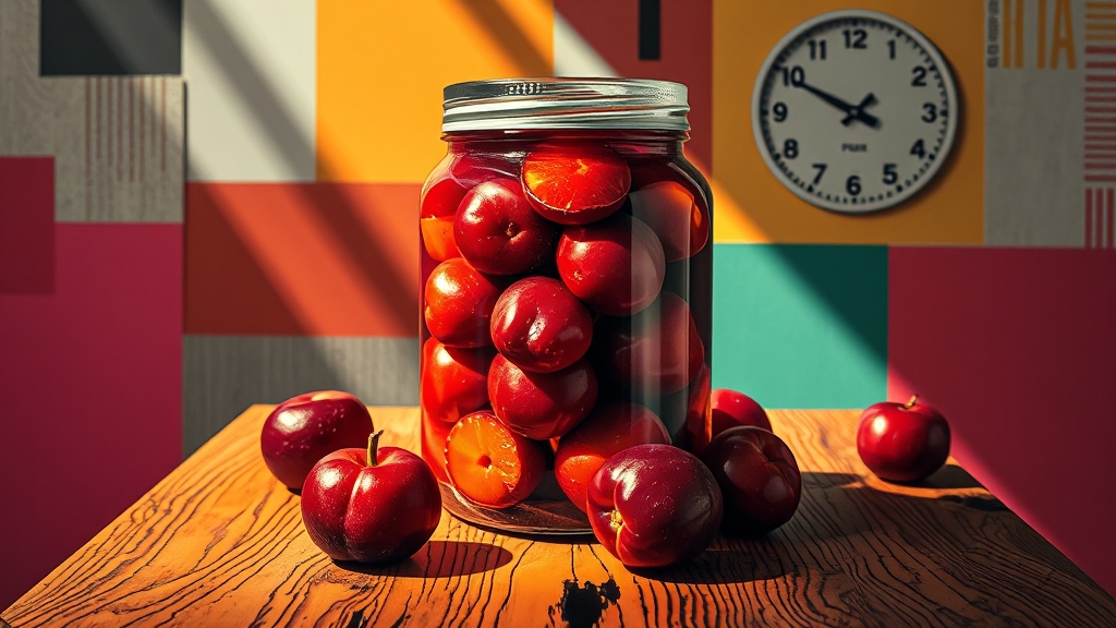 매실장아찌 숙성 및 보관 방법 (popart 스타일)