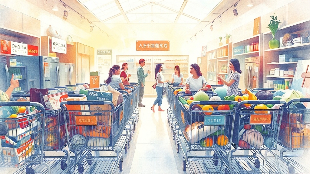 매장별 상품 구성 특징 (watercolor 스타일)