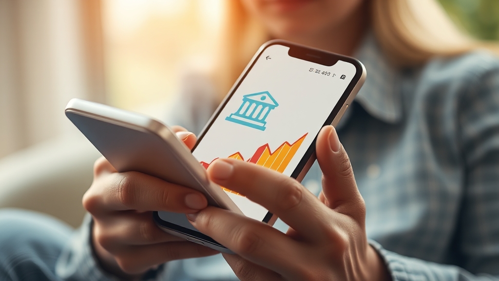 금융 앱으로 금리 비교 (realistic 스타일)