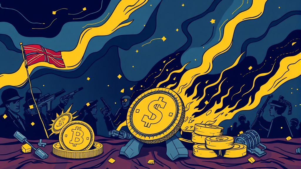 전쟁 위기 속 안전 자산: 달러 vs 금 비교 (illustration 스타일)