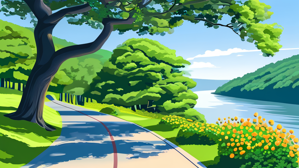 두물머리, 왜 드라이브 명소로 떠오를까? (illustration 스타일)