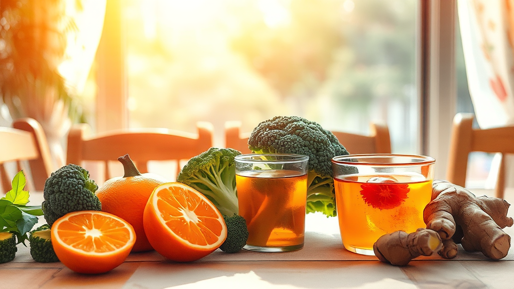 면역력 강화 식습관 (watercolor 스타일)