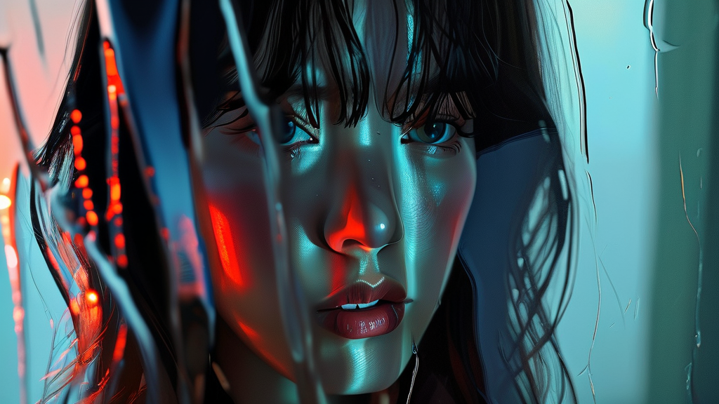 김완선 자화상 전시회: 작품 분석과 의미 (realistic 스타일)