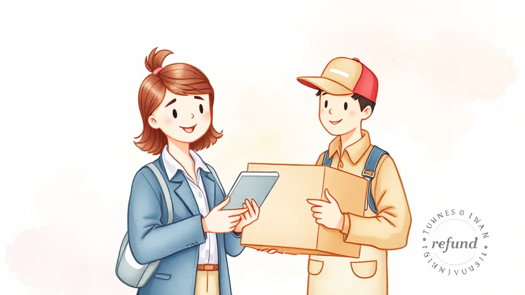 간단한 환불 신청 방법 (watercolor 스타일)