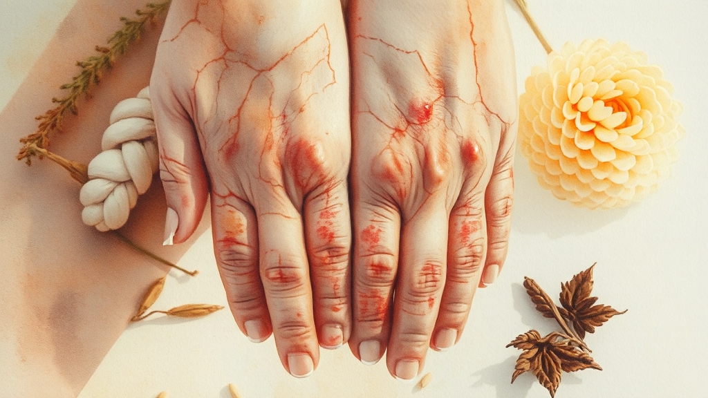 손끝 갈라짐 관련 질환 (watercolor 스타일)