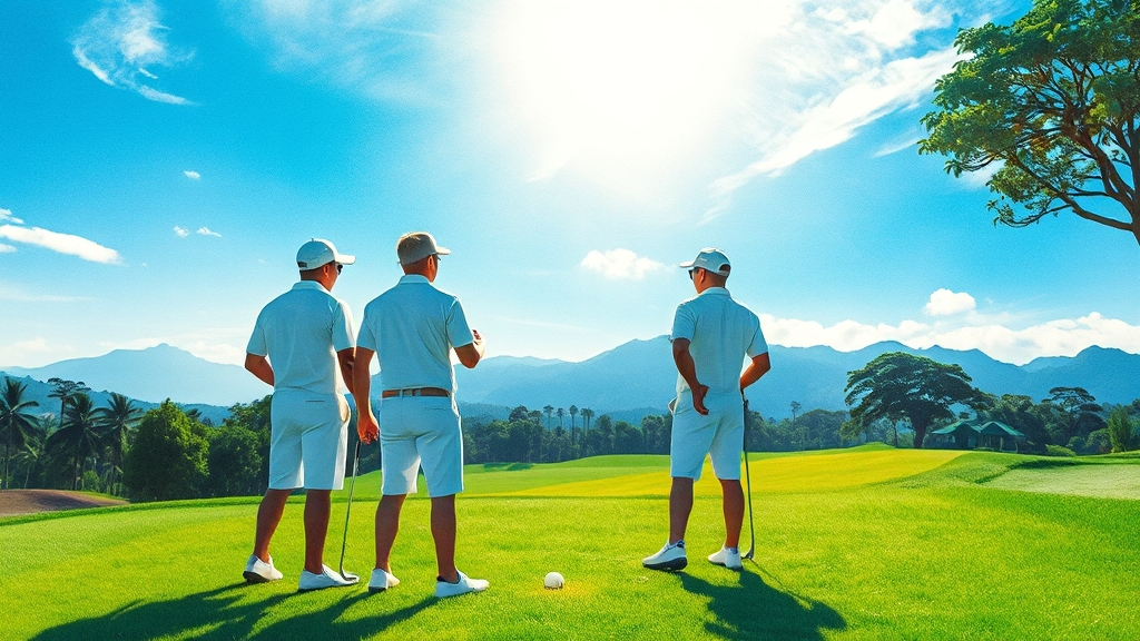안전하게 골프여행 즐기기 (watercolor 스타일)