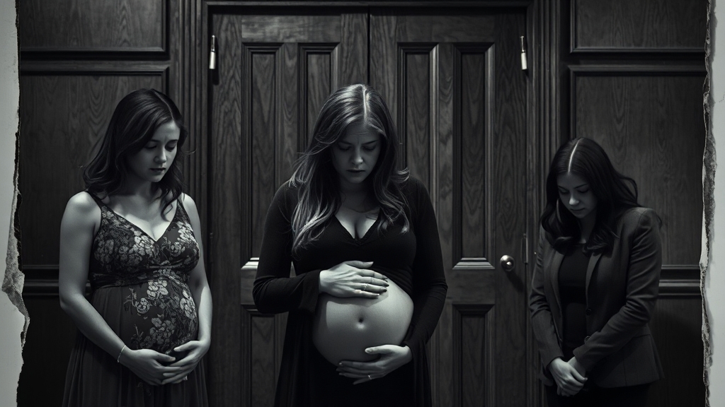 혼전 임신과 법적 문제 (realistic 스타일)