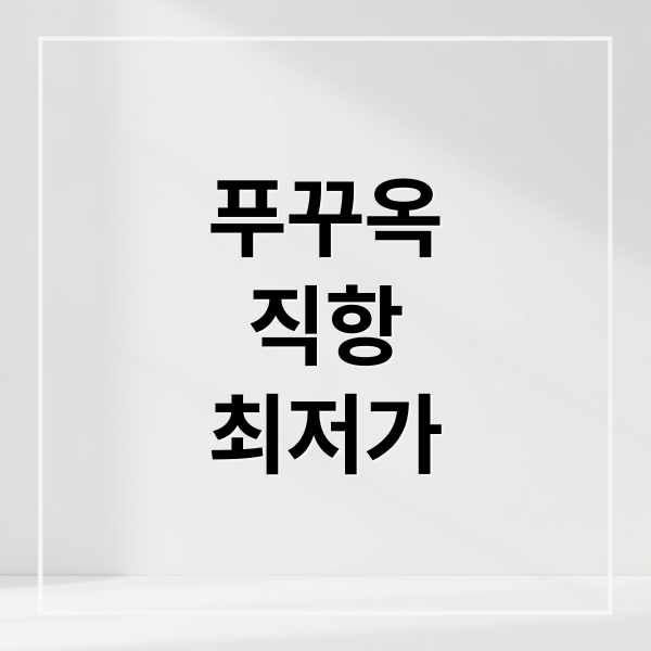 푸꾸옥
직항
최저가 (푸꾸옥 항공권 최저가 부산 직항)